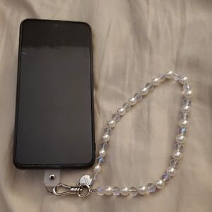 NEW KATE SPADE Wristlet Cell Phone Pearl Crystal Charm Attachment  APPLE SAMSUNG